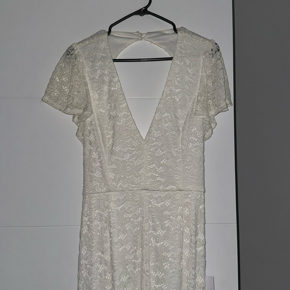 Your Hand in Mine White Lace Flutter Sleeve Maxi Dress - Picture 2 of 5